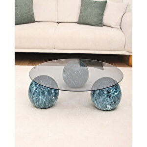 Modern Orta Sehpa & Küre Sehpa & Top Sehpa & Füme Yuvarlak Cam & Ocean