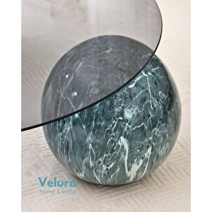 Modern Orta Sehpa & Küre Sehpa & Top Sehpa & Füme Yuvarlak Cam & Ocean