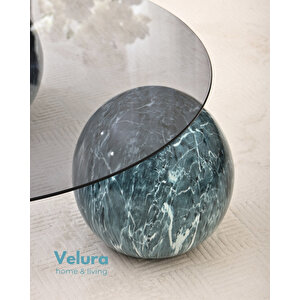 Modern Orta Sehpa & Küre Sehpa & Top Sehpa & Füme Yuvarlak Cam & Ocean