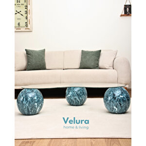 Modern Orta Sehpa & Küre Sehpa & Top Sehpa & Şeffaf Fasulye Cam & Ocean