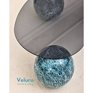 Modern Orta Sehpa & Küre Sehpa & Top Sehpa & Füme Fasulye Cam & Ocean