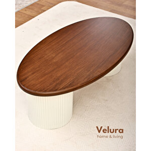 Zag Orta Sehpa - Ceviz Tabla & Beyaz Ayak