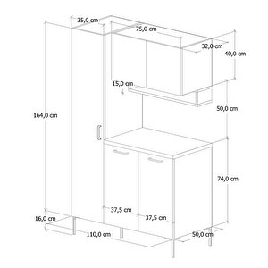 Kali Çok Amaçlı Dolap, Kahve Köşesi, Fırın Dolabı, Kiler Dolabı