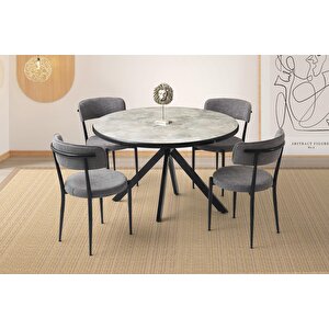 Nova Alfa Yuvarlak Açılır Mdf Mutfak Masa Sandalye Takımı 70x120