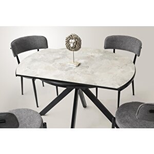 Nova Alfa Yuvarlak Açılır Mdf Mutfak Masa Sandalye Takımı 70x120