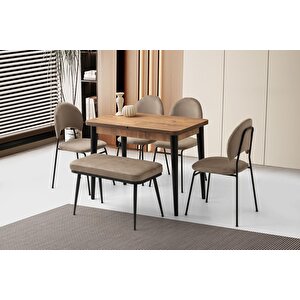 Milano Suna Banklı Mdf Mutfak Masa Sandalye Takımı 60x100