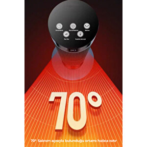 Robo Şömineli Seramik Kule Tipi Dikey Isıtıcı Uzaktan Kumandalı