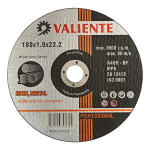 Fixonic Valiente Val16773 180mm Inox Metal Kesme Taşı ( 10'lu Paket)