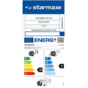 Starmaxx 165/65 R13 Tl 77t Tolero St330 Yaz Lastiği (üretim Tarihi:2024)