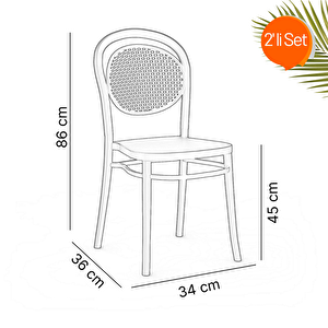 Pluto Kolsuz Balkon Sandalyesi 2'li Siyah