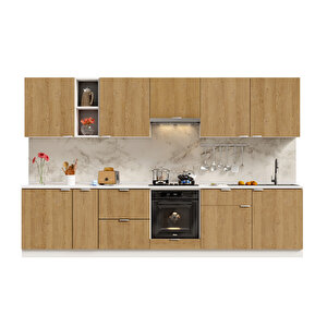 Alba Serisi 330 Cm. Fırın Aspiratör Ve Çekmece Modüllü Hazır Mutfak Al-330asp-c 330 cm