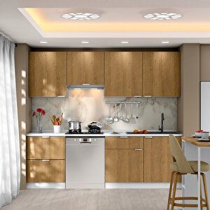 Alba Serisi 240 Cm. Aspiratör Ve Çekmece Modüllü Haızr Mutfak Al-240asp-bc 240 cm