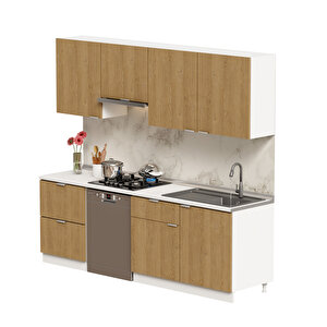 Alba Serisi 240 Cm. Aspiratör Ve Çekmece Modüllü Haızr Mutfak Al-240asp-bc 240 cm