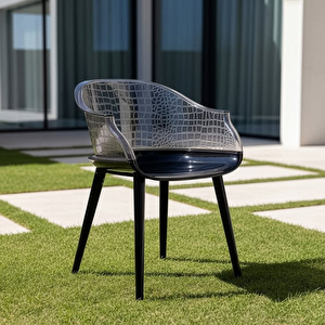 2’li Milano Kafe Ve Balkon Sandalyesi Siyah-Füme