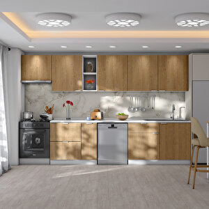 Alba Serisi 330 Cm Aspiratör Ve Çekmece Modüllü Hazır Mutfak Al-330asp-bc 330 cm