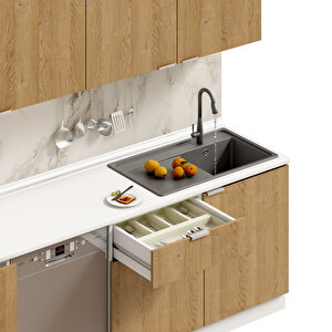 Dekorex Alba Serisi 240 Cm. Çekmece Modüllü Hazır Mutfak Al-240dav-bc