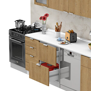Dekorex Alba Serisi 345 Cm Aspiratör Ve Çekmece Modüllü Hazır Mutfak Al-345asp-bc