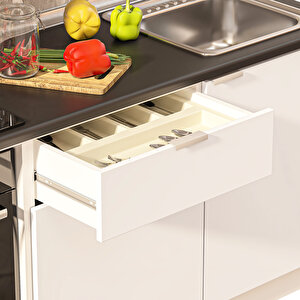 Dekorex Elsa Serisi 240 Cm Fırın Ve Çekmece Modüllü Siyah Tezgahlı Hazır Mutfak Ls-240dav-c-st