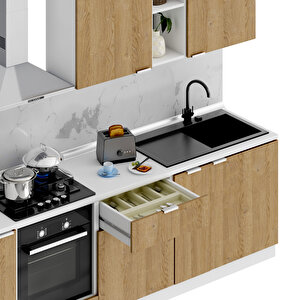 Dekorex Alba Serisi 300 Cm. Fırın Ve Çekmece Modüllü Hazır Mutfak Al-300dav-c