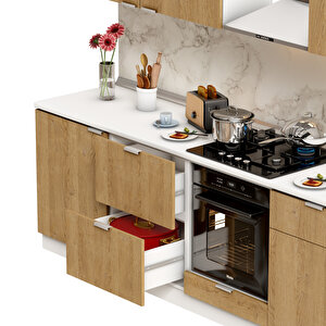 Dekorex Alba Serisi 300 Cm. Fırın Ve Çekmece Modüllü Hazır Mutfak Al-300dav-c