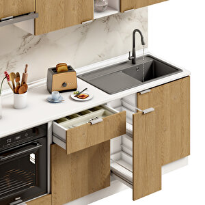 Dekorex Alba Serisi 210 Cm. Fırın Ve Aspiratör Modüllü Haızr Mutfak Al-210asp