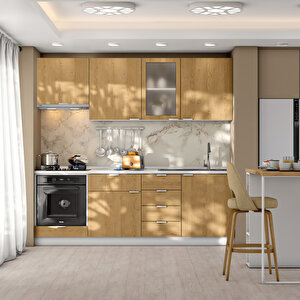 Alba Serisi 225 Cm. Fırın Ve Aspiratör Modüllü Hazır Mutfak Al-225asp 225 cm