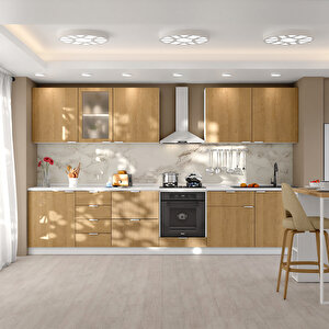 Alba Serisi 345 Cm. Fırın Ve Çekmece Modüllü Hazır Mutfak Al-345dav-c 345 cm