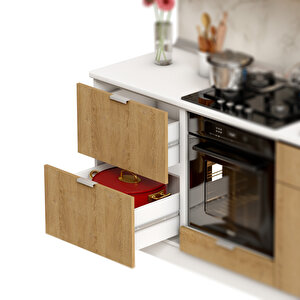 Dekorex Alba Serisi 345 Cm. Fırın Ve Çekmece Modüllü Hazır Mutfak Al-345dav-c