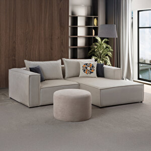 Arven Köşe Koltuk Takımı Krem Krem