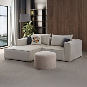 Arven Köşe Koltuk Takımı Krem Krem