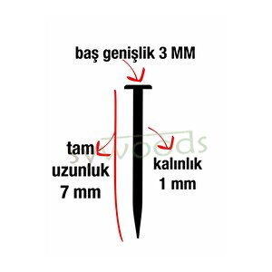 Mini Hobi Çivisi 7 Mm 100 Gram Siyah