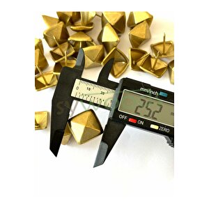 25 Adet 20 Mm Piramit Sarı Kabara Raptiye Hobi Çivisi Koltuk Çanta Tasarım Aksesuar Süsü