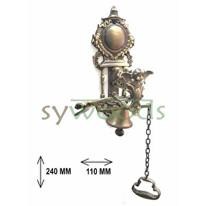 Melek Kapı Çanı Pirinç Malzeme Dekoratif Vintage Kapı Aksesuar Sarı