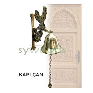 Horoz Şekeri Kapı Çanı Pirinç Malzeme Dekoratif Vintage Dış Kapı Aksesuar Sarı