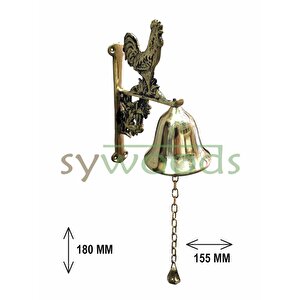 Horoz Şekeri Kapı Çanı Pirinç Malzeme Dekoratif Vintage Dış Kapı Aksesuar Sarı