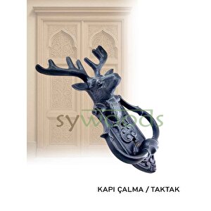 Geyik Kapı Çalma Taktak Pirinç Kapı Tokmağı Oksit