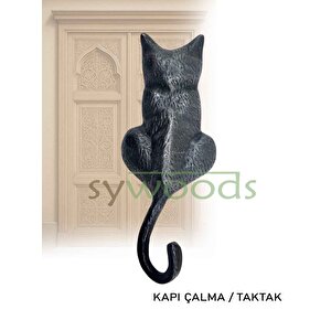 Kedi Kapı Taktak Pirinç Malzeme Dekoratif Vintage Kapı Aksesuarı Taktak Oksit