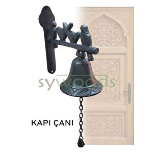 4 Kuşlu Kapı Çanı Pirinç Malzeme Dekoratif Vintage Dış Kapı Aksesuar Siyah