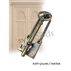 Anahtar Şeklinde Kapı Çalma Taktak Pirinç Kapı Tokmağı Antik