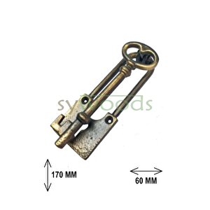 Anahtar Şeklinde Kapı Çalma Taktak Pirinç Kapı Tokmağı Antik