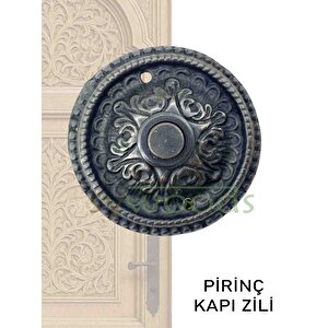 Pirinç Döküm Yıldız Desenli Kapı Zili Oksit Siyah
