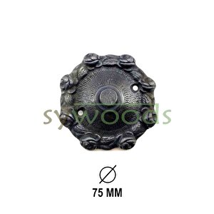 Gül Desenli Pirinç Döküm Kapı Zili Dekoratif Oksit