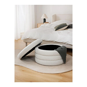 Desi̇n Sandıklı Puf .bench Makyaj Pufu . Puf Minder Beyaz