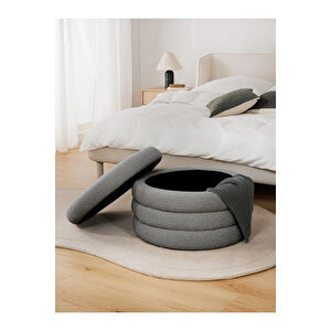 Desi̇n Sandıklı Puf .bench Makyaj Pufu . Puf Minder Antrasit Gri