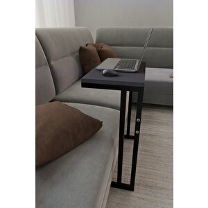 Steel Desing Metal Ayaklı Laptop Sehpası Kahvaltı Masası Çalışma Sehpası Çok Amaçlı Salon Ve Ofis Kullanımı Antrasit