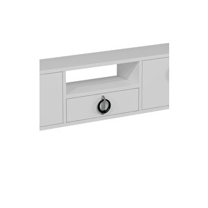 1320dropdd-32 Duvara Montaj Tv Sehpasi-BEYAZ-GÜMÜŞ-SİYAH