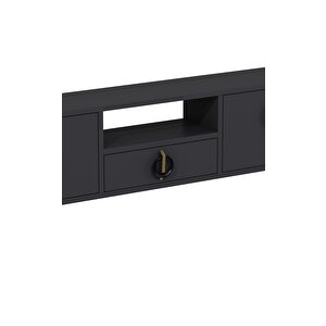 1320dropdd-32 Duvara Montaj Tv Sehpasi-ANTRASİT-ALTIN-SİYAH