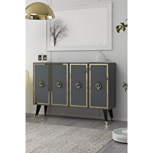 8189km-32dd Konsol,kahve Köşesi̇,ayakkabilik,ofi̇s Evrak Dolabi,mutfak Ki̇ler Dolabi,tv Üni̇tesi̇-ANTRASİT-ALTIN Antrasit Gold