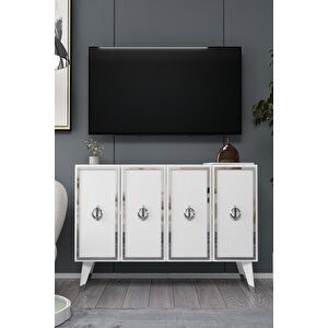 8189km-32dd Konsol,kahve Köşesi̇,ayakkabilik,ofi̇s Evrak Dolabi,mutfak Ki̇ler Dolabi,tv Üni̇tesi̇-BEYAZ-GÜMÜŞ