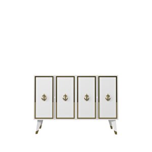 8189km-32dd Konsol,kahve Köşesi̇,ayakkabilik,ofi̇s Evrak Dolabi,mutfak Ki̇ler Dolabi,tv Üni̇tesi̇-BEYAZ-ALTIN